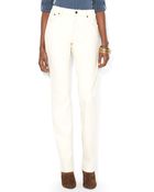 Ralph Lauren Lauren Slim Straight Leg Jeans In Natural - Lyst