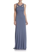 Vera Wang Sleeveless Jersey Strappy Gown - Lyst