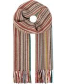 Paul Smith Striped Wool-cashmere Scarf - Lyst