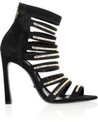 Schutz Biatris Embellished Suede Sandals - Lyst