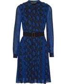 Proenza Schouler Pleated Printed Silk-Chiffon Dress - Lyst