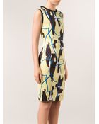 Cedric Charlier Abstract Print Dress - Lyst