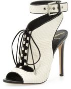 B Brian Atwood Lodosa Lace-Up Snake Sandal - Lyst