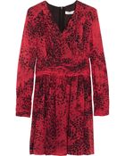 Balmain Animal-Print Silk-Georgette Mini Dress - Lyst