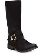 Steve Madden Fabiana Leather Tall Boots/Black - Lyst