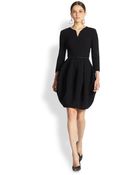 Oscar de la Renta Wool Bubbleskirt Dress - Lyst