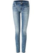 Juicy Couture Steve Skinny Jeans With Floral Embellishment - Lyst