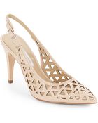 Diane von Furstenberg Laser-Cut Leather Slingback Pumps - Lyst