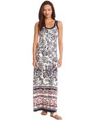 Karen Kane Border Print Maxi Tank Dress - Lyst