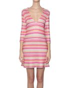 Pin Up Stars Viscose And Cotton Striped Dress - Lyst