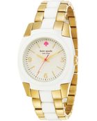 Kate Spade Ladies Goldtone White Skyline Watch - Lyst