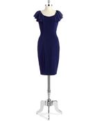 Vera Wang Flutter Sleeved Dress - Lyst