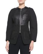 Alexander Wang Zip-Up Blazer With Leather Detail - Lyst