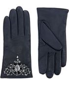 Ted Baker Amia Embellished Leather Gloves - Lyst