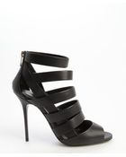 Jimmy Choo Black Leather Open Toe 'Damsen' Sandals - Lyst