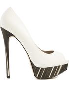 Aldo White Peep Toe High Heeled Shoes - Lyst