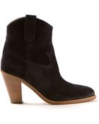 Saint Laurent Black Suede Ankle Boots - Lyst