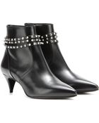 Saint Laurent Cat Studded Leather Ankle Boots - Lyst