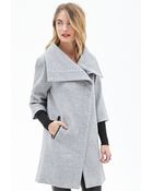 Love 21 Heathered Double-Sleeve Cocoon Coat - Lyst