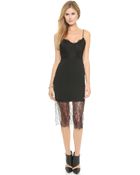 Nicholas Lace Trim Crepe Dress - Black - Lyst