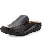 Sesto Meucci Grain & Patent Leather Slide - Lyst