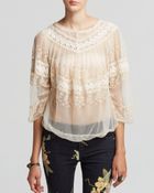 Free People Top - Embellished Mesh Victorian - Lyst