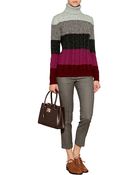 Etro Wool-Cashmere Striped Turtleneck Pullover - Lyst