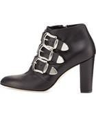 Manolo Blahnik Zavattini Triple-Buckle Ankle Boot - Lyst