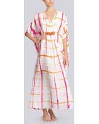 Natori Plaid Tie Dye Caftan - Lyst