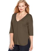 Michael Kors Michael Plus Size Seamedfront Tee - Lyst
