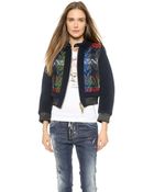 DSquared2 Chelsea Cropped Jacket - Green/Red/Blue - Lyst