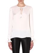 Emilio Pucci Tie Detailed Silk Top - Lyst