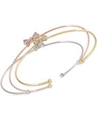 Carolee Tri-Tone Crystal Bow Bangle Bracelet Set - Lyst