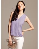 Banana Republic Draped Faux-Wrap Top - Lyst
