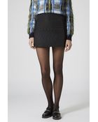 Topshop Contrast Quilted A-Line Skirt - Lyst