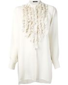 Etro Ruffle Bib Blouse - Lyst