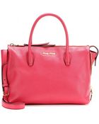 Miu Miu Leather Tote - Lyst