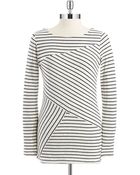 Calvin Klein Performance Asymmetrical Striped Top - Lyst