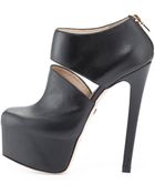 Ruthie Davis® Cutaway Leather Ankle Bootie - Lyst