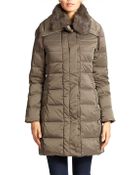 Elie Tahari Fur Trimmed Puffer Coat - Lyst