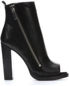 Rachel Zoe Black Leather 'Jillian' Open Toe Moto Boots - Lyst