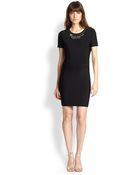 BCBGMAXAZRIA Kaylen Beaded-Neck Cutout-Back Dress - Lyst