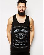 Asos Tank With Jack Daniels Print And Skater Fit - Lyst