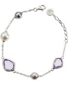 Majorica Tri-Tone Faux Pearls & Purple Crystal Bracelet - Lyst