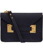 Sophie Hulme Mini Navy Envelope Bag - Lyst