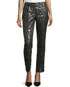 Michael Kors Samantha Brocade Skinny Pants - Lyst