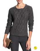 Banana Republic Factory Cable Knit Sweater - Lyst