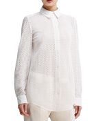 Chloé Button-Front Eyelet Blouse - Lyst