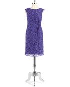 Adrianna Papell Lace Side Knot Shift Dress - Lyst