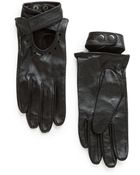 Mango Tab Leather Gloves - Lyst
